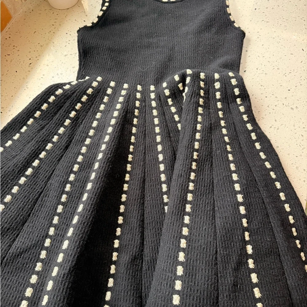 Elegant Black and White Kids Sweater Skater Dress